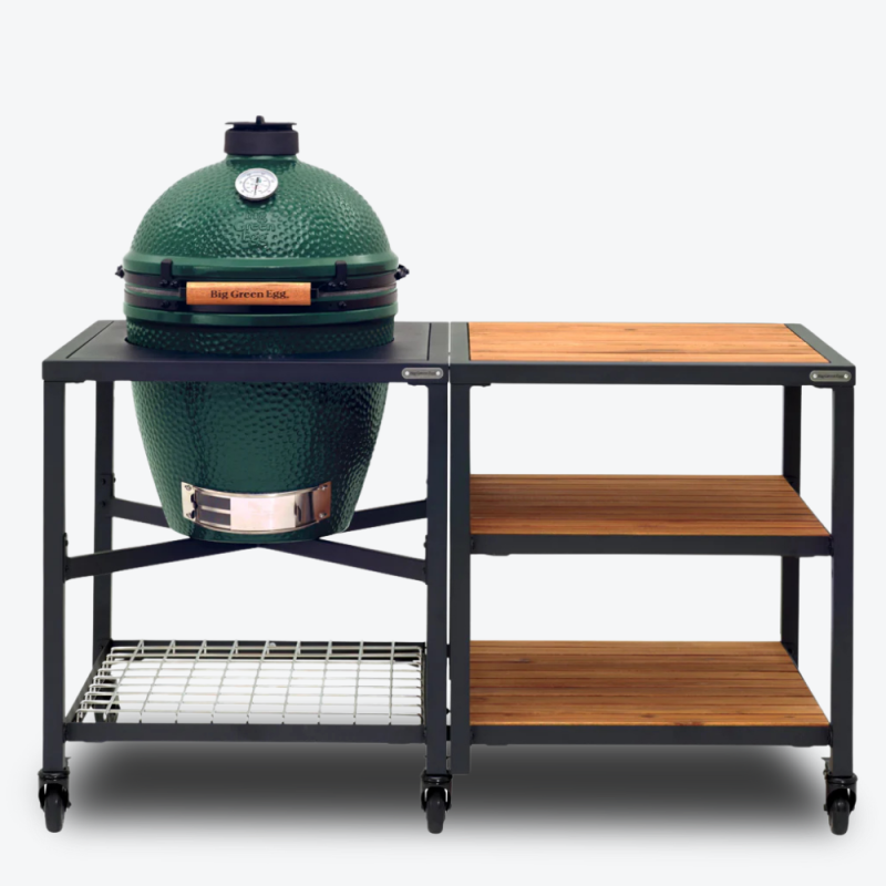 Pack Big Green Egg Large sur table modulaire et son meuble d'extension