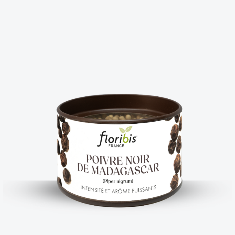Poivre Noir de Madagascar 75g - Floribis - étiquette