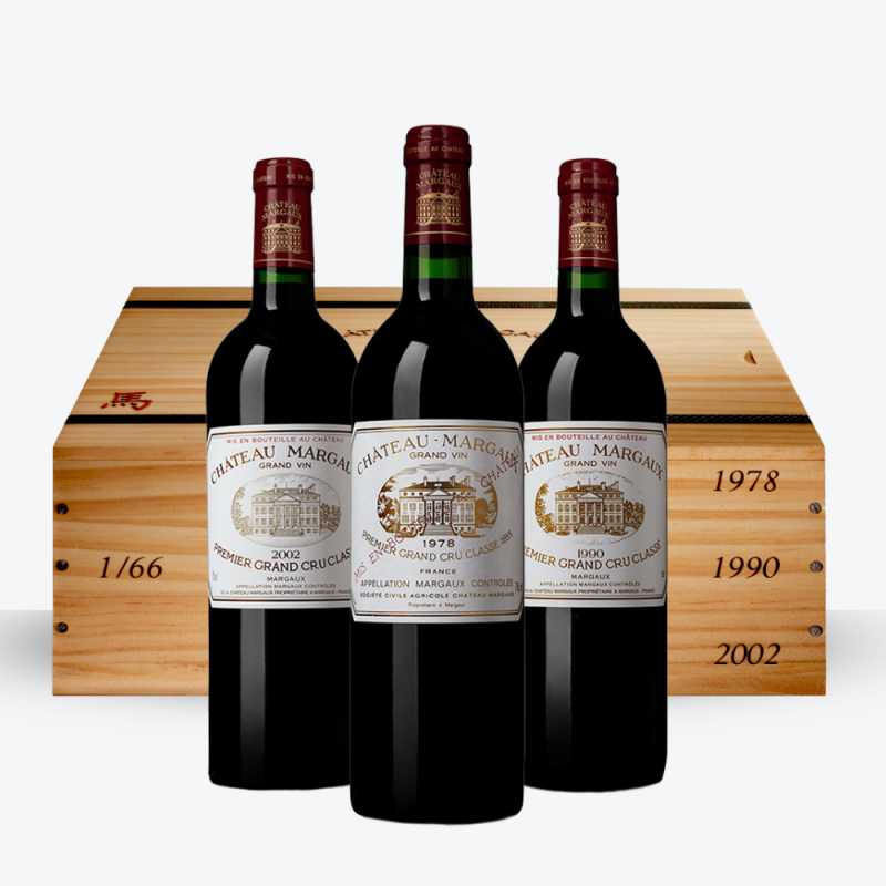 Château Margaux 1978, 1990 et 2002 - Coffret Year of the Horse - étiquette