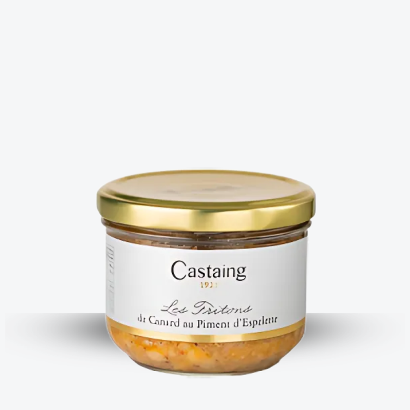 Fritons de Canard au Piment d'Espelette (180gr) - Maison Castaing - Etiquette