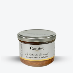 Pâté de Canard au Magret Fumé et Au Basilic (180gr) - Maison Castaing - Etiquette