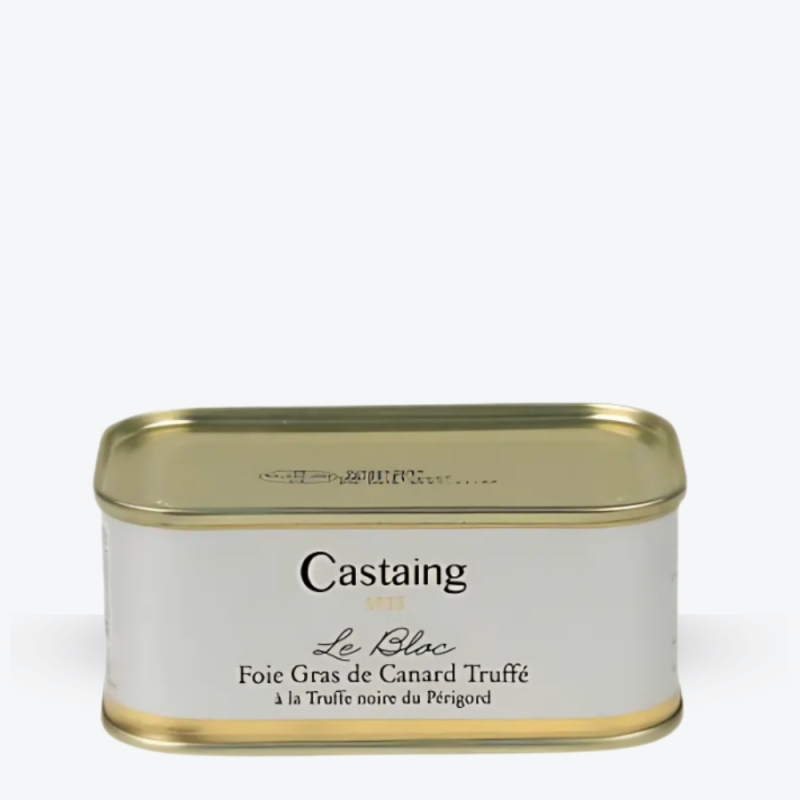 Bloc de Foie Gras de Canard à la Truffe Noire du Périgord 200g - Maison Castaing - Etiquette
