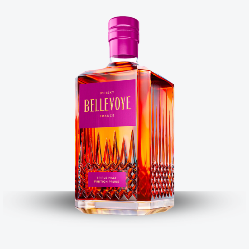 Whisky Bellevoye Prune - Triple Malt Finition Prune - Etiquette