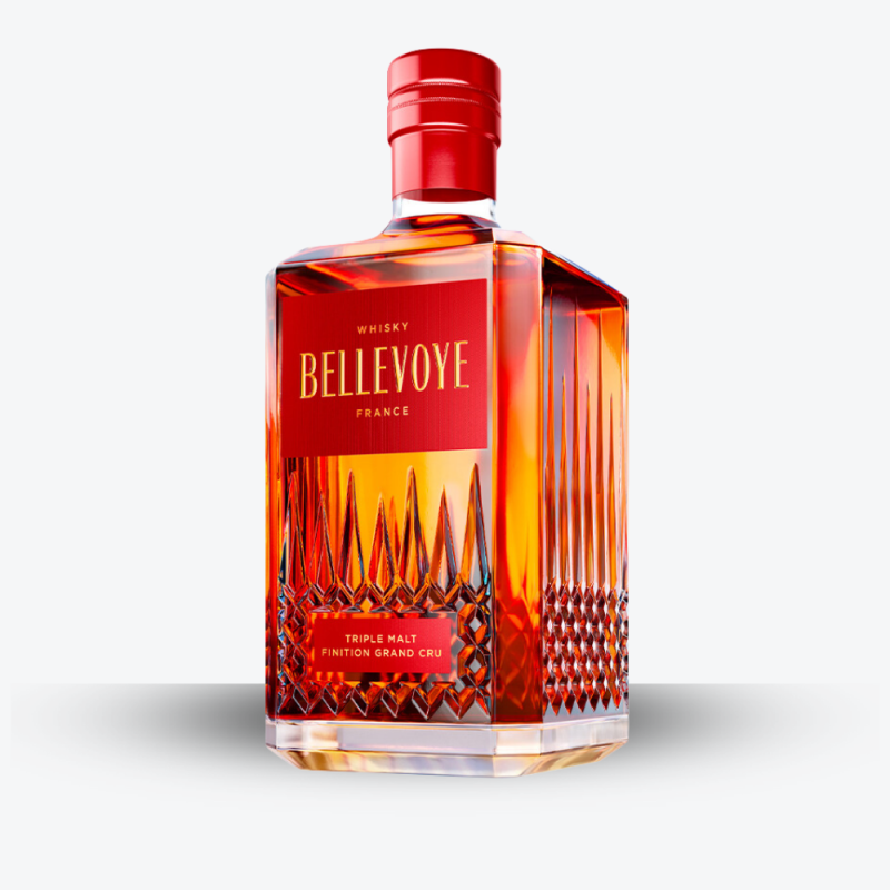 Whisky Bellevoye Rouge - Triple Malt Finition Grand Cru - Etiquette