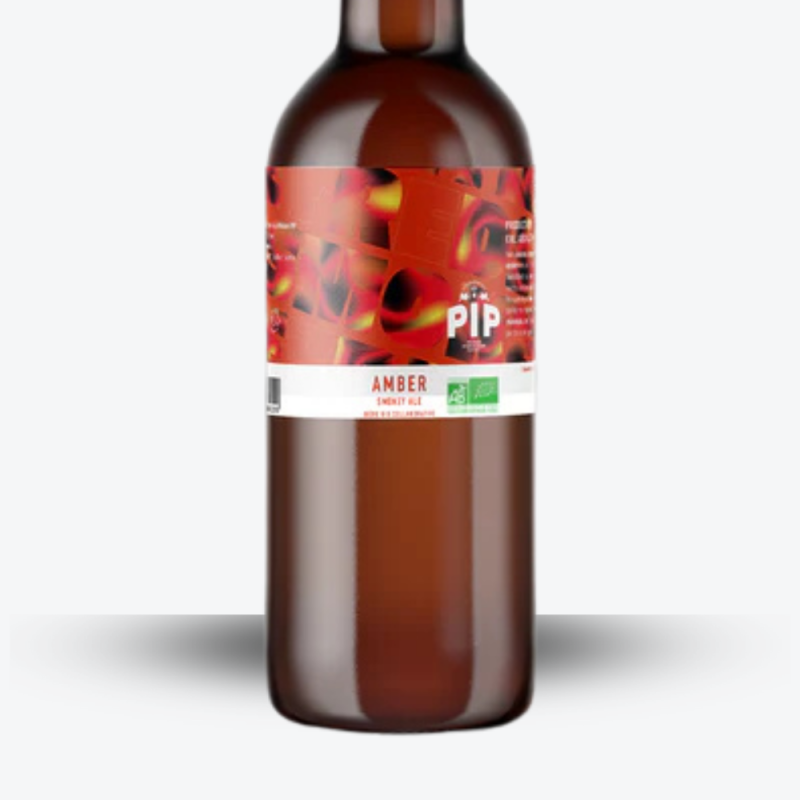 Bière Amber Smokey Ale 75 cl - Brasserie PIP - étiquette