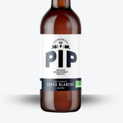 Bière Super Blanche - Brasserie PIP - étiquette